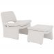 Kit Poltrona com Puff Bella Linho Off White Mesclado - Nexta Casa