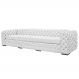 Sofá 4 Lugares Astúria 280cm Couro Branco Fosco - Gran Belo