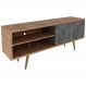 Rack Para TV 55 Pol 160 cm 2 Portas R1482 Amendoa Marmore Lunar Tecno Mobili
