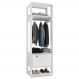 Módulo Guarda Roupa Closet 58cm Com 1 Porta Titan Branco Velluto - Móveis Leão