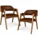Kit 02 Cadeiras Para Sala de Jantar e Estar Living Estofada Suran L02 Couríssimo Marrom - Lyam