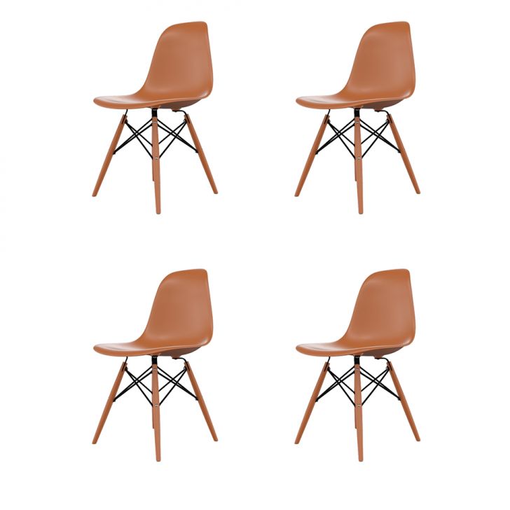 Conjunto com 4 Cadeiras Eames DSW Terracota