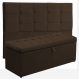 Kit Cabeceira Mel + Calçadeira Itália Solteiro 90 CM Suede Marrom - D A Decor