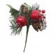 Kit 4 Ramos Romã Decoração De Natal Artificial Com Detalhes Branco 16cm