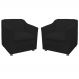 Combo 02 Poltronas Decorativa Tilla Pés Cromados Suede Preto - DS Estofados