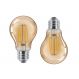2 Lâmpada de Filamento LED A60 4W Âmbar 2200K Bivolt Retrô Vintage