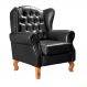 Poltrona Chesterfield Imperador Berger - Couríssimo Preto