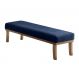 Banco | Banqueta 3 Lugares Theo Veludo Azul e Mel 160 cm