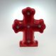 Cruz De Cerâmica Com Luz Led Vermelho