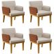 Kit 04 Poltronas Decorativas Para Sala Estar Beatriz W01 Linho Cru Couríssimo Camel - Lyam Decor