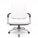 Cadeira de Escritório Giratória com Braço Cromada Magno P03 Vinil Branco - Lyam Decor