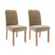 Conjunto com 2 Cadeiras Paola Wood Suede Joli e Madeira