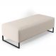 Puff Decorativo Sala de Estar Bali W01 Base Ferro 120x50 cm Linho Cru - Lyam Decor