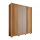 Guarda-Roupa Solteiro New Apollo Ripado 4 Portas 3 Gavetas Buriti e Fendi