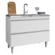 Balcão de Cozinha Com Pia Inox 100cm Julia Z34 Branco - Mpozenato