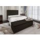 Conjunto Cabeceira Casal e Recamier Baú 1,40m Madrid Suede Marrom Dal Poz Estofados