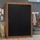 Guarda-Roupa Solteiro Madesa Denver 2 Portas de Correr - Rustic/Preto