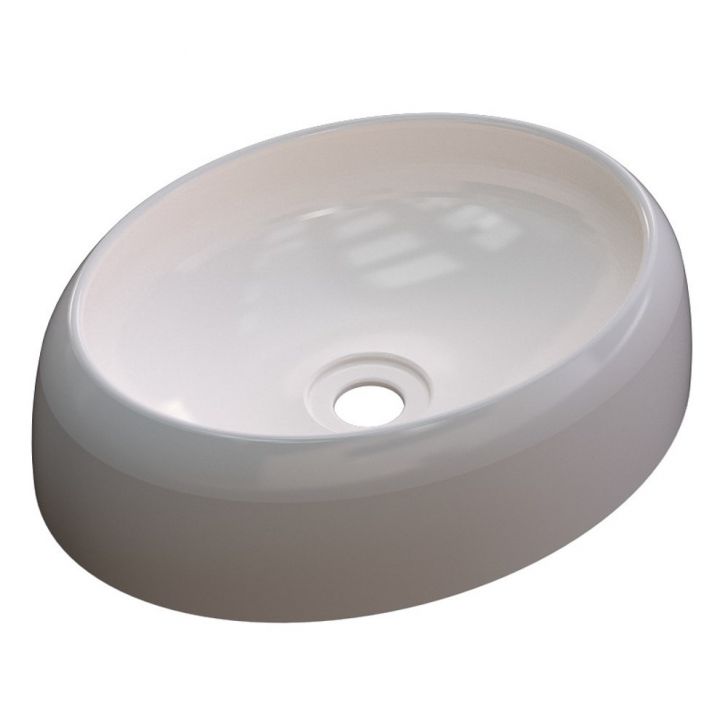 Cuba Pia de Apoio para Banheiro Oval Capri OV39W C08 Bege - Mpozenato