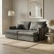 Sofá Retrátil Sem Caixa 3 lugares Solomons Velosuede Grafite 180 cm