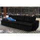Sofá Austrália 3,52 Mts Retrátil, Reclinável Com Molas e Pillow no Assento Tecido Suede Preto- Cama InBox