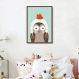 Quadro Infantil Coruja na Neve 60x43 Caixa Marrom