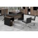 Mesa Diretor Web40 c/ Vidro 1,72m + Gaveteiro Preto / Ameixa