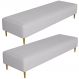 Kit 02 Puffs Decorativo Sala de Estar Bali W01 Pés Palito 210x60cm Linho Cinza - Lyam Decor