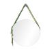 Espelho Decorativo Adnet Vintage Macramê Verde Limão 40 Cm