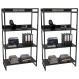 Kit 2 Estantes Livreiro Multiuso Prisma Estilo Industrial 80cm 4 Prateleiras C08 Preto Onix - Mpozenato