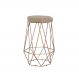 Banqueta Decorativa Rubel Base Gold Veludo Bege G41 - Gran Belo