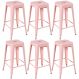 Kit 6 banquetas altas Iron Tolix 76 cm Rosa antigo
