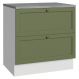 Balcão de Cozinha 80 cm 2 Gavetas Branco/Verde Vik Madesa