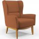 Poltrona Decorativa Fixa Base de Madeira Milena D02 Veludo Telha C-262 - Lyam Decor