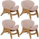 Kit 4 Poltronas Decorativa Orgânica Sala Living Kadosh L02 Linho Rosê - Lyam Decor