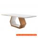 [OUTLET] Mesa de Jantar Retangular com Tampo de Vidro Ane I Off White e Imbuia 220 cm