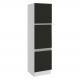 Paneleiro Armário de Cozinha 60 cm 3 Portas Branco/Preto Glamy Madesa
