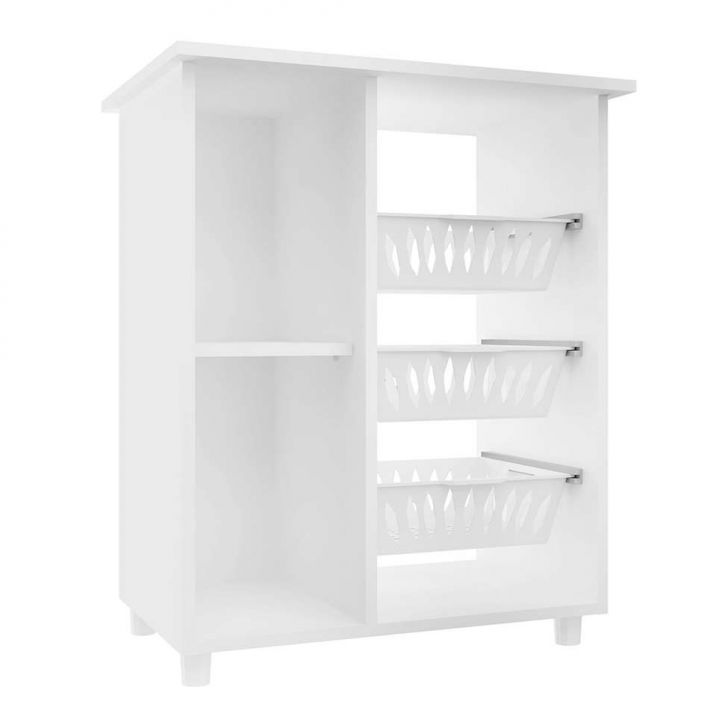 Balcão para Micro-Ondas com Fruteira Adriana 1 Porta Branco