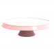 Base Porta Bolos Tortas Doces 30cm com Pé Bubble Crippa Suporte Rosa Himalaia