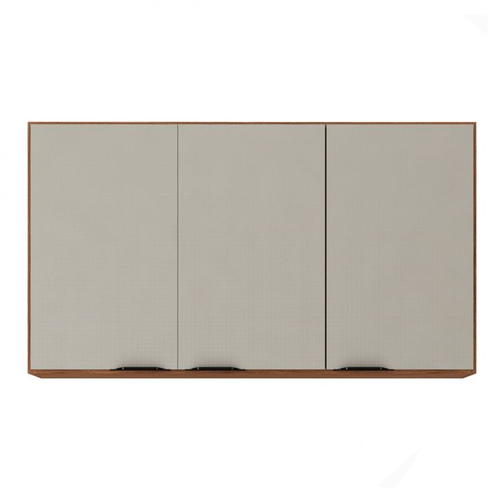 Armário Aéreo Firenze 3 Portas Amêndola e Nude