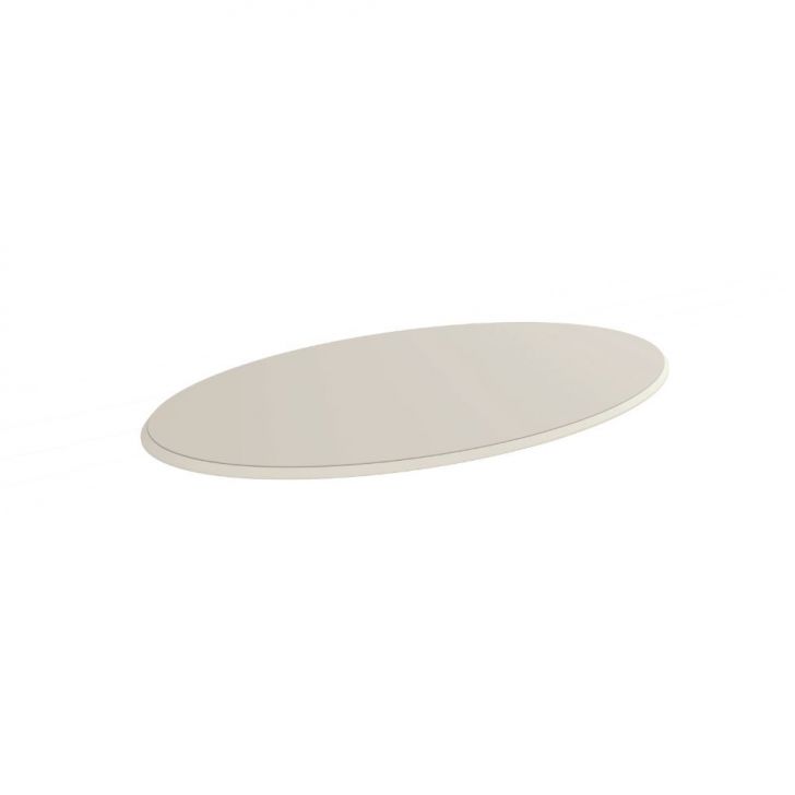Tampo Oval para Mesa de Jantar com Vidro Peônia Off White 180 cm