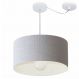 Pendente Cilíndrico Com Desvio Md-4230 Cúpula em Tecido 50x25cm Rústico Cinza - Bivolt