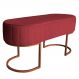 Banco | Banqueta Recamier Estofado Luana Base Bronze Veludo Vermelho - Montanaris Decor
