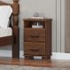 Mesa de Cabeceira 2 Gavetas Madeira Maciça Naipe Café - G74 - Gran Belo