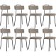 Kit 08 Cadeiras Decorativas Estofada Para Sala De Jantar Barcelona L02 Bouclê Bege - Lyam Decor