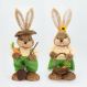 Casal De Coelhos Páscoa Decoração Coelhinhos Jardineiros 63cm