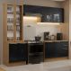 Armário de Cozinha Completa 270cm Rustic/Preto Lux Madesa 04