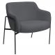 Poltrona Decorativa Jade Base Aço Preto Bouclé Grafite - Nexta Casa