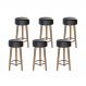 Kit Com 06 Banco | Banqueta Banqueta Pés Palito Paris Napa Preto - Salaone