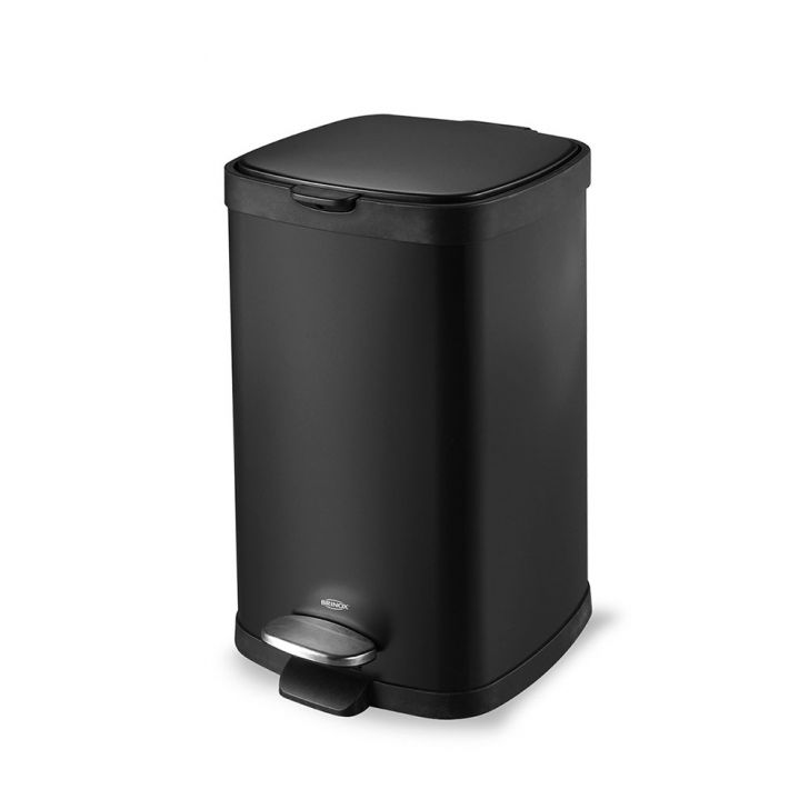 Lixeira com Pedal e Balde Frame Preto 12 L