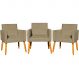 Kit 3 Poltronas Decorativa Para Sala Manicure Consultório Escritório Cadeira Nina Suede Nude